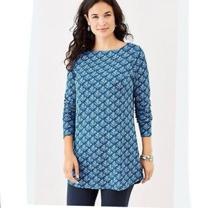 J. Jill boatneck floreat knit tunic